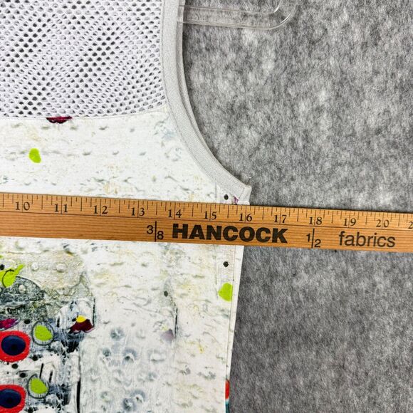 Simply Art by Dolcezza Sleeveless Sm Dress Artsy Watercolor Mesh Yoke Stretch - Picture 10 of 11